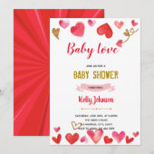 Bébé amour invitation douche (Devant / Derrière)