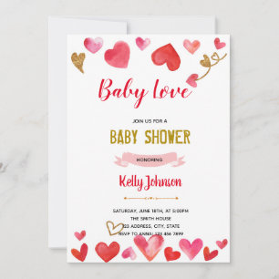 Bébé amour invitation douche