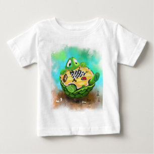 Bébé amusant T-Shirt Tortue Ladybug Jouer aux éche