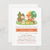 Bébé animal Bois doux Invitations de douche (Devant / Derrière)