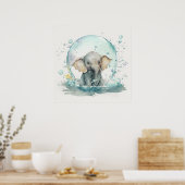 Bébé animal pour pépinière, affiche d'éléphant mig (Cuisine)