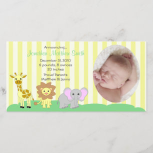 Bébé Animaux Annonces de naissance Carte photo