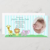 Bébé Animaux Annonces de naissance Carte photo (Devant / Derrière)