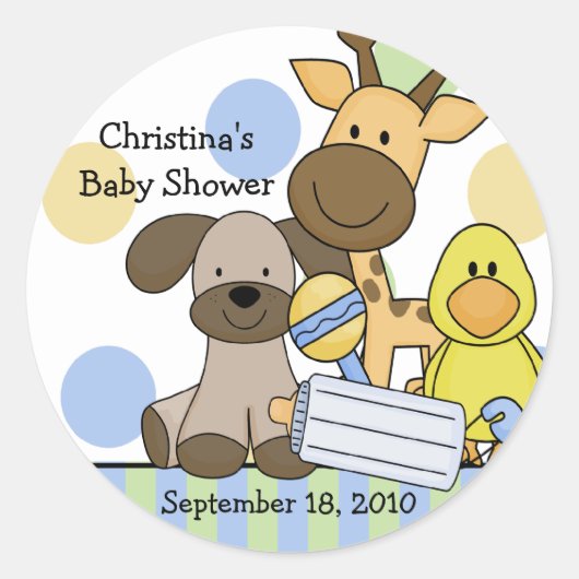 Bébé Animaux Baby shower Sticker (Devant)