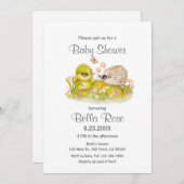 Bébé Animaux Bébé Douche Invitations (Devant / Derrière)