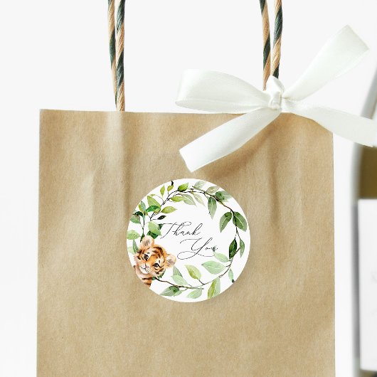 Bébé animaux de la jungle Stickers ronds