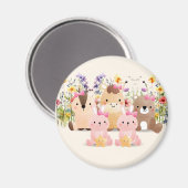 Bébé Animaux Et Fleur sauvage Magnet (Recto/Verso)
