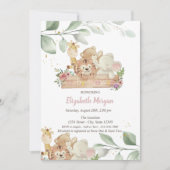 Bébé Animaux Forêt Feuilles Baby shower Invitation (Devant)