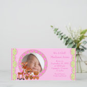 Bébé Animaux PHOTO Fille Faire-part de naissance (Debout devant)