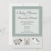 Bébé Animaux pour Baby shower Invitation (Devant)