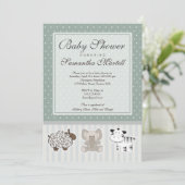 Bébé Animaux pour Baby shower Invitation (Debout devant)