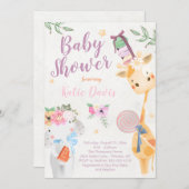 Bébé Animaux Safari Baby shower Invitation (Devant / Derrière)