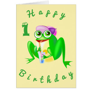 Bébé Anniversaire Carte Fête Frog - Amusant