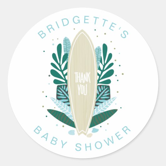 Bébé Aqua À Bord Merci Classic Round Sticker (Devant)