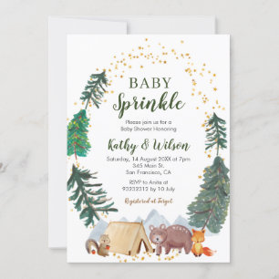 Bébé arroser Woodland Animal Invitation