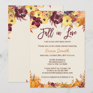 Bébé automne Invitations de douche - Chute dans l'