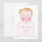 Bébé avec le bavoir, invitation faite sur commande (Devant / Derrière)