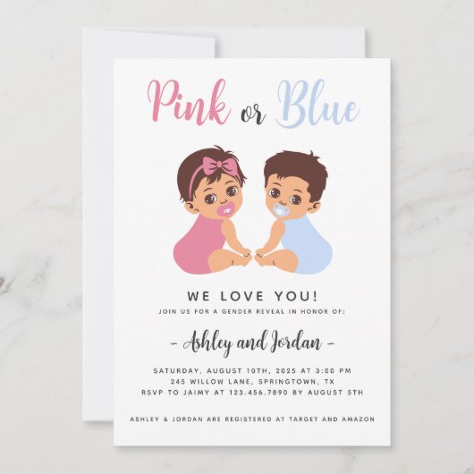 Bébé avec Pacifier Genre Reveal Invitation (Devant)