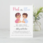 Bébé avec Pacifier Genre Reveal Invitation (Debout devant)