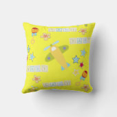 Bébé Avion Jaune Floral Jeu Oreiller (Verso)