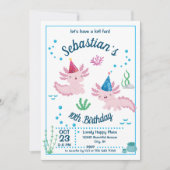 Bébé Axolotl Blanc Anniversaire Fête Invitation (Devant)
