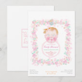 Bébé, baby shower 4,5 x 6,25" invitations (Devant / Derrière)