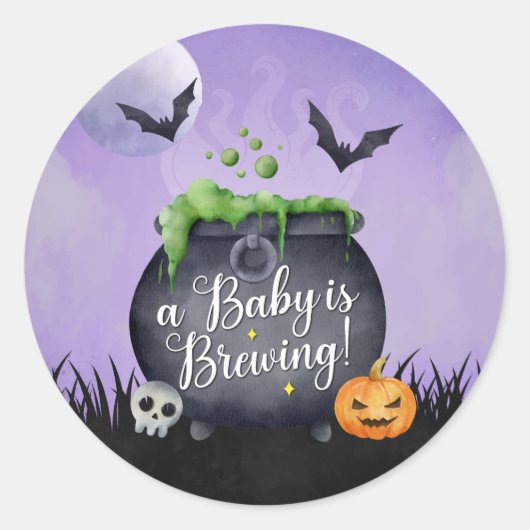 Bébé Baby shower d'Halloween brasse Sticker (Devant)