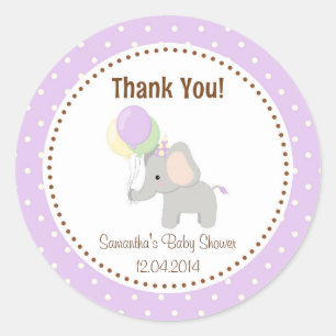 Bébé Baby shower éléphant Sticker violet