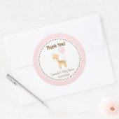 Bébé Baby shower Giraffe Sticker rose (Enveloppe)