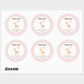 Bébé Baby shower Giraffe Sticker rose (Feuille)