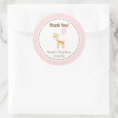 Bébé Baby shower Giraffe Sticker rose (Sac)