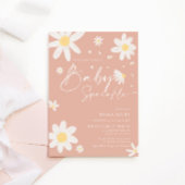 Bébé, Baby shower Invitation rose marguerite