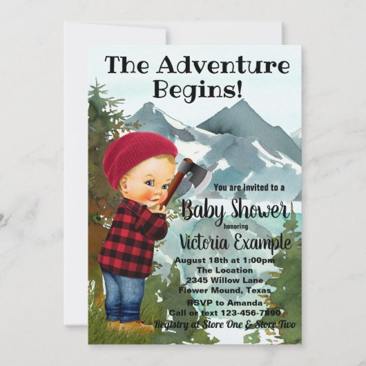 Bébé baissier Invitations de douche (Devant)