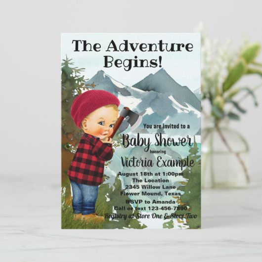 Bébé baissier Invitations de douche (Debout devant)