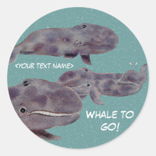 Bébé "baleine à aller" autocollants personnalisés