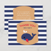 Bébé Baleine Carte de remerciements plat (Devant / Derrière)