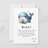 Bébé baleine mignon avec invitation de fête de béb (Devant)