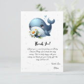 Bébé baleine mignon avec invitation de fête de béb (Debout devant)