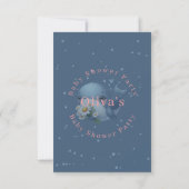 Bébé baleine mignon avec invitation de fête de béb (Dos)