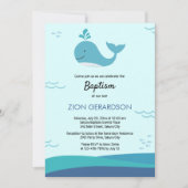 Bébé Baleine sous la mer Baptême Invitation (Devant)