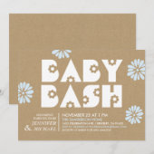 Bébé Bash | Invitations de douche bébé Papier Kraf (Devant / Derrière)