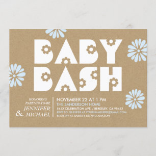 Bébé Bash   Invitations de douche bébé Papier Kraf
