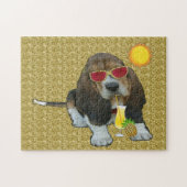 Bébé Basset Hound Puzzle Été (Horizontal)