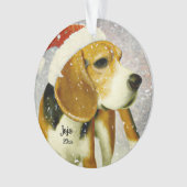 Bébé Beagle de Noël, Ornement Chien de Père Noël (devant)