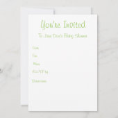 Bébé, bébé, invitation de bébé (Dos)