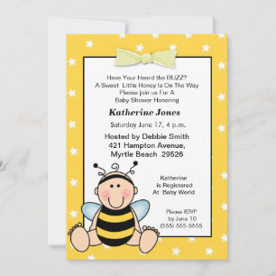 Bébé Bee Baby shower Invitation