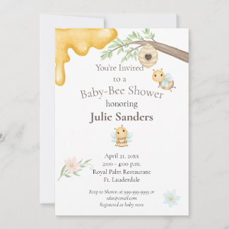 Bébé Bee Baby shower Invitation