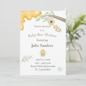 Bébé Bee Baby shower Invitation (Debout devant)