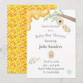 Bébé Bee Baby shower Invitation (Devant / Derrière)