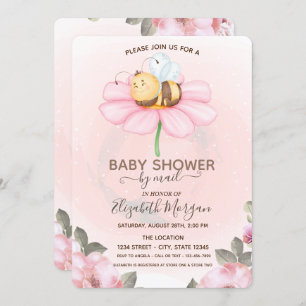 Bébé Bee Floral Baby shower Invitation